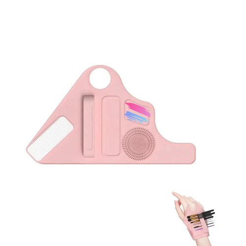 Makeup Mixing Palette Wrist Strap.Makeup Hand Palette with Makeup Brush Storage,Silicone Makeup mixing tray