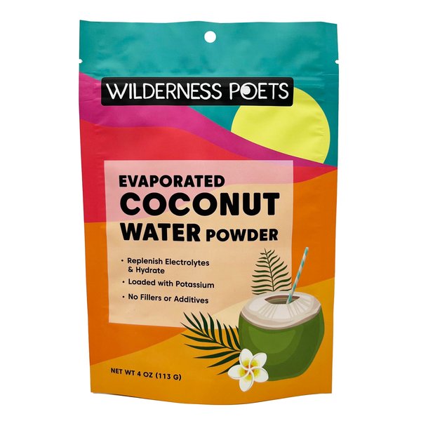Wilderness Poets, 100% Evaporated Coconut Water Powder - No Maltodextrin, No Fillers, No Additives - 1 Ingredient - Instant Mix (4 Ounce)