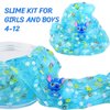 Blue Jelly Cube Crunchy Slime, Soft Non-Stick Clear Crystal Slime, Stress Relief Toy for Girls and Boys, for Kids Party Favors Gifts Ideas, Birthday Gifts