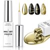 HOSAILY 12ml Metallic Painting Nail Gel, Mirror Gold Gel Liner Nail Art Soak off UV/LED, Upgrade Painted Glossy Gel Mirror Nail Polish for Salon Home DIY Nail Manicure Painting Decoration