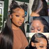 34 Inch Lace Front Wig Human Hair 13x6 HD Lace Front Wigs Human Hair Straight Lace Front Wigs Human Hair 13x6 Frontal Wig 150% Density Pre Plucked with Baby Hair 13x6 Wigs for Black Women Human Hair