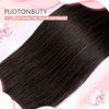 FUOTONBUTY 1 Pcs Short Hair Extensions Clip in 8 Inch Natural Black Hairpiece Human Hair Toppers for Women With Thinning Hair Adding Hair Volume