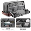 seemeroad Toiletry Bag Canvas for Men/Women Traveling Cosmetic Bag Dopp Kit Leather Shaving Organizer Hygiene (M -Grey)