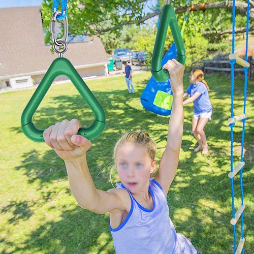 Dolibest Monkey Bars Swing Trapeze Bar Kids Monkey Bars Playground Trapeze Bar Swingset Rings Swing Sets for Backyard with Monkey Bars Ninja Course for Kids Outside Playset with Monkey Bars (2Pcs)