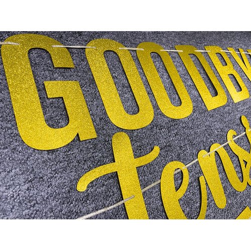 Retirement Party Decorations Pre-Strung Happy Retirement Banner Gold Glitter No DIY Retirement Decorations Party Supplies Decor for Men Women