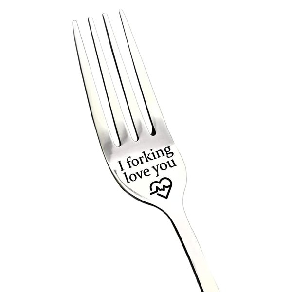 Valentines Gifts for Him, Gifts for Boyfriend Anniversary Valentines Gifts I Forking Love You Dinner Forks, Inspirational Funny Engraved Forks, Stainless Steel Table Forks