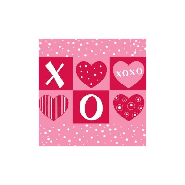 Crafty Hearts Valentine's Day Beverage Napkins 18 Per Pack