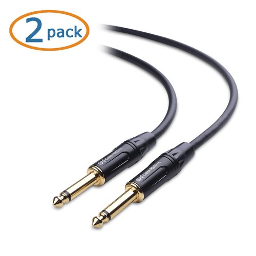 Cable Matters 2-Pack 1/4 Inch TS to TS Electric Guitar Cable (1/4 Cable) 6 Feet