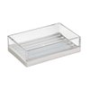 iDesign Clarity BPA-Free Plastic Bar Soap Dish-5" x 3.25" x 1.34", Clear/Brushed Nickel, 18-Inch by 16-Inch
