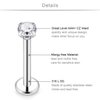 SCERRING 20PCS 16G 8mm Stainless Steel Labret Monroe Lip Ring Tragus Nail Helix Earring Stud Piercing Jewelry with 2mm Clear CZ Opal