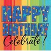 A Year to Celebrate Birthday Party Stars and Rainbow Beverage Napkins Tableware, Pack of 16, Multi , 5"x5" Paper