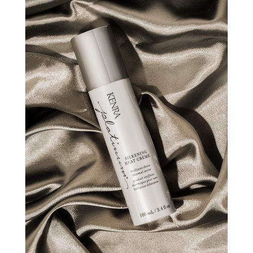 Kenra Platinum Silkening Heat Crème | Brilliant Shine Thermal Styler | Reduces Hot Tool Passes by 50% | Prevents Breakage & Improve Manageability | Heat Protectant | All Hair Types | 3.4 fl. Oz