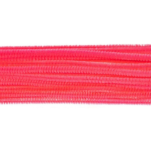 West Coast Paracord Chenille Stems – Fun Pipe Cleaners for DIY Crafts, Art, Decorations – 12 inches by 6 millimeters - Pack of 25 (Hot Pink)