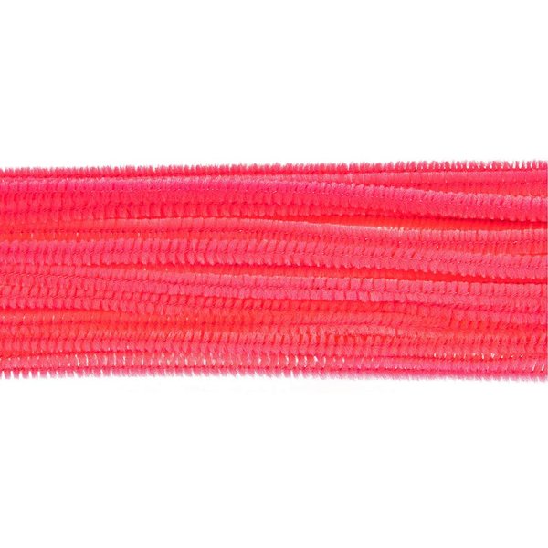 West Coast Paracord Chenille Stems – Fun Pipe Cleaners for DIY Crafts, Art, Decorations – 12 inches by 6 millimeters - Pack of 25 (Hot Pink)