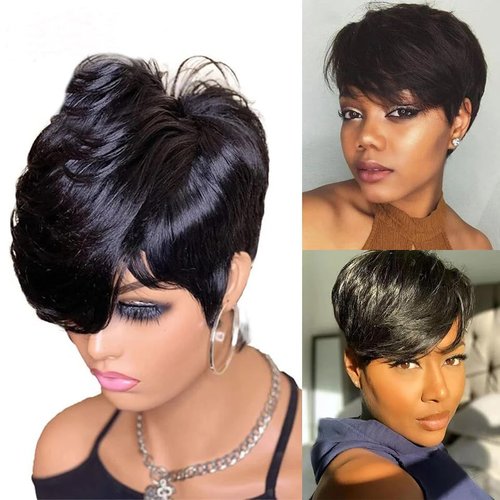 WOCWIG Short Pixie Cut Hair Wig Short Hairstyles Synthetic Wigs For Women Popular Fashion Wigs Heat Resistant Hairpieces Women's Wig (ws9413)