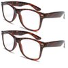 2 Pairs Deluxe Reading Glasses - Comfortable Stylish Simple (2 tortoise pair, 1.75 x)