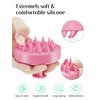 HEETA Scalp Massager Hair Growth, Scalp Scrubber with Soft Silicone Bristles for Hair Growth & Dandruff Removal, Hair Shampoo Brush for Scalp Exfoliator, Cherry Pink