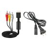 AC Power Supply + Audio Video RCA AV Cable Adapter Cord To External TV Screen Monitor For Sony Playstation 1 2 3 PS1 PS2 PS3 PSX Original FAT Gaming Systems Console Bundle Set Accessory
