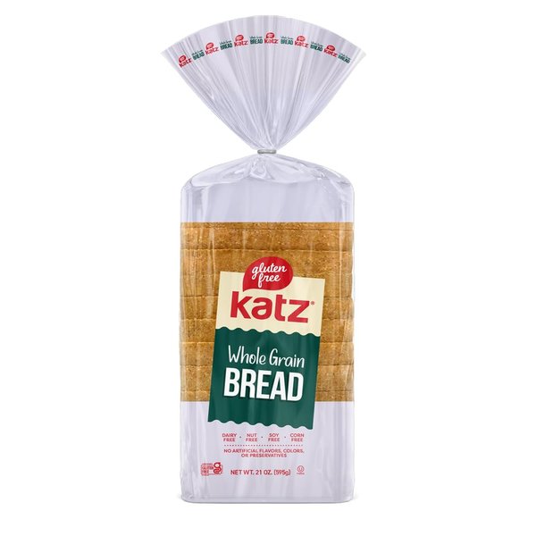 Katz Gluten Free Whole Grain Bread | Dairy, Nut, Soy and Gluten Free | Kosher (6 Packs of 1 Sliced Loaf, 21 Ounce Each)