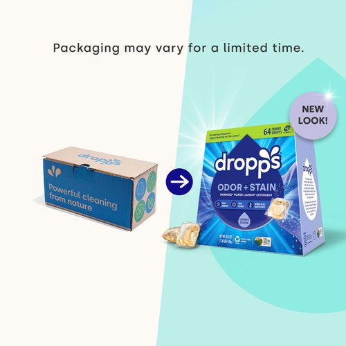 Dropps Stain & Odor Laundry Detergent Pods: Lavender Meadow | 32 Count | HE Compatible + All Washers | Cold Wash + All Temperatures | Tackles Tough Odors | Low Waste Packaging