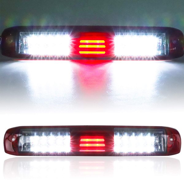 Tresound for 99-07 Chevrolet (Chevy) Silverado GMC Sierra 1500 2500 3500 HD Classic, LED Third 3rd Brake Light Rear Cargo Lamp High Mount Stop light Chrome Housing (Red)