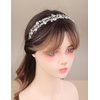 Sither Bridal Crystal Headband for Wedding Women Silver Boho Hair Band Headpiece for Prom Halloween Party Hair Accessories Gift
