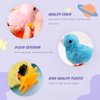 SAURAWAN 4PCS Chick Plush Wind Up Toys, Novelty Baby Chick Toys - Wind Up Easter Toys for Kids and Toddlers, Chicken Windup Toys for Easter Basket Stuffers, Party Favors - Animals Plush Wind Up Toy