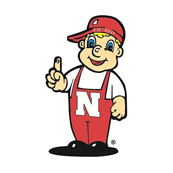9 Inch Lil Red Mascot Nebraska Univ Huskers NU Cornhuskers Logo Removable Wall Decal Sticker Art Home Room Decor 5 by 9 Inches