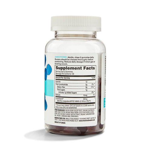 365 by Whole Foods Market, Gummies Probiotic Fiber 2 Bill Blue Raspberry, 60 Count