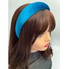 FunCosta velvet padded headband wide puffy headbands for women girls vintage sponge hair band trendy and cute hair accessories (Prussian Blue)