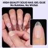 Solid Nail Glue Gel, 30g Nail Gel for Soft Gel Nail Tips with Mini Nail Lamp, Super Strong Nail Glue Gel for Acrylic Nails Extension Fake Nail Tips, Solid Nail Gel and UV LED Nail Light Set