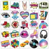 CHARLENT 148 PCS 90s 80s Theme Temporary Tattoos for Kids - Retro Individual Tattoos for Boys Girls 90s Birthday Party Favors Goodie Bag Fillers