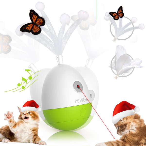 PETGEEK Laser Pointer Cat Toy Interactive Cat Toy for Indoor Cat Toys, Cat Laser Toy with Bird Squeaky, Cat Toy with Cat Wand Replacement, Best Gift for Birthday, Thanksgiving, Christmas, New Year