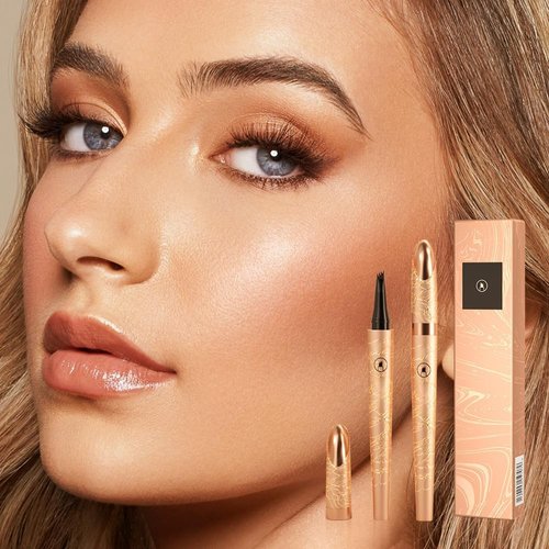 Generic 2024 New Magic Eyebrow Pencil, 3D Waterproof Microblading Eyebrow Pencil Contouring Pen 4 Fork Tip, Natural Fine Stroke Microblading Eyebrow Pencil (2PCS, Dark Brown)