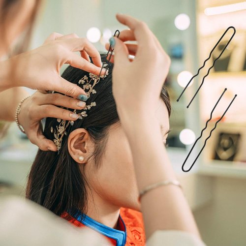 330 Count U Shaped Hair Pins for Buns, YINGFENG 2.4 inch Bun Pins Black Hair Pins for Women Girls with Storage Box, Hair Accessories for All Hair Types