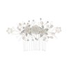 SAMKY Handmade Crystal Freshwater Pearl Flower Wedding Tiara Hair Comb T1084