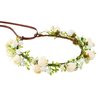 KorViSHOW Handmade Flower Crown for Women Floral Headband Girls Headpiece Flower Hair Accessories for Weeding Bride Cosplay Party Festival(White Style)