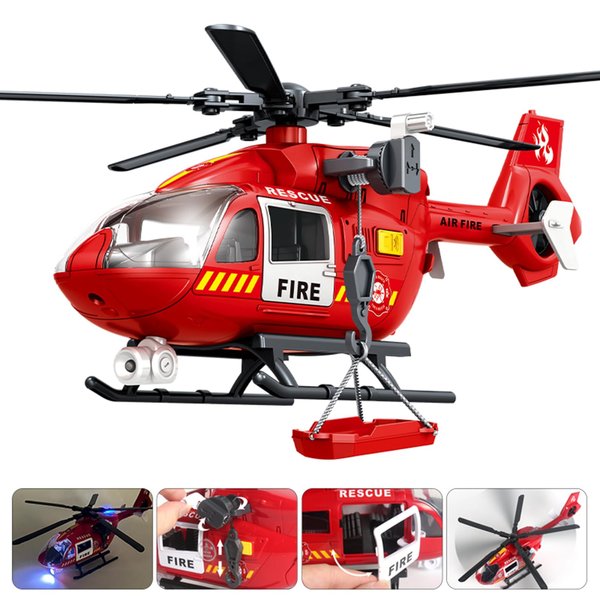 ANJARU Helicopter Toy with Lights and Sound,Simulative Rescue Helicopter Toddler Kids Toys for Kids Aged 3 4 5 6 Pull-Back Propeller Army Toys Toddler Kids Boys Gifts (Rescue Helicopter)