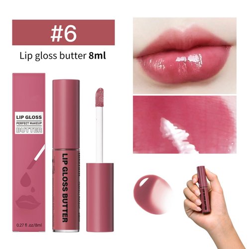 MAEPEOR Butter Lip Gloss 13 Colors Moisturizing Non-Sticky Lip Gloss Butter Natural Hydrating Long Lasting Lip Oil Gloss (Color 06)