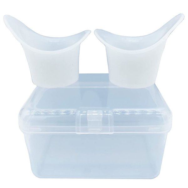 Boyizupha 2 Pcs Silicone Eye Wash Cups for Eye Rinse,Cleansing with 1 Storage Container