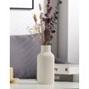 White Ceramic Flower Vase, Minimalist Modern Home Decor, Small Pampas Grass Vases for Table, Shelf Bookshelf, Mantel, Entryway and Centerpieces (8 in)