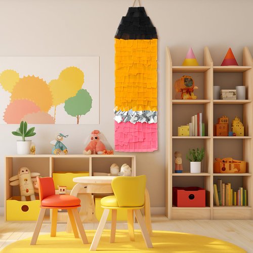 Geelin 4.9 ft Classroom Pencil Decor Wall Hanging Fringe Reusable First Day of School Decorations Hanging Streamer Backdrop Classroom Welcome Back to School Supplies