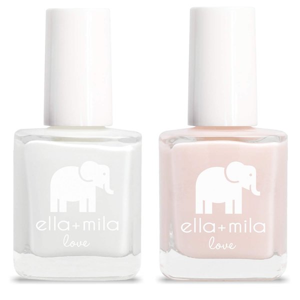 ella+mila Professional Nail Polish Set - Quick Dry Nail Polish - Long-Lasting & Chip Resistant Nail Polish Kit (Love Collection - French Manicure 2 Pack - 0.45 fl oz each)