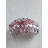 Clear transparent blue and red painted hair claw clip (Primary color: Blue)