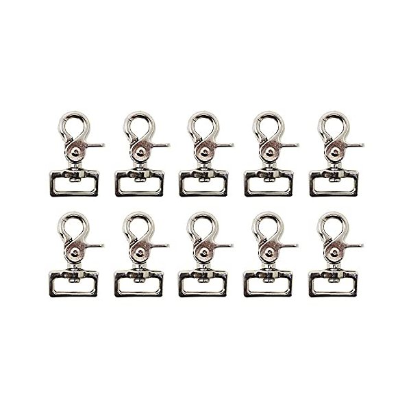 Hardware 10 Pcs 1" Trigger Snaps Swivel Clip Round Eye Steel Alloy 40374