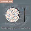 Oppsviust Car Cup Holder Coaster, Car Coasters for Cup Holders, 2PCS Universal Anti Slip Car Assecories, 2.75in Cute Car Coasters with A Finger Notch, Rubber Car Cup Mat for Women Wen(Gingko Flowers)