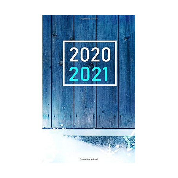 2020-2021: monthly planner ( 5 x 8 " small size : pocket ) : 2 year calendar ( 24 months : Jan 2020 - Dec 2021 ) : time management / Schedule Organizer / Appointments (blue craft design)