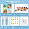 mrpwnle Framed 4 Pack Paint by Number for Kids, Paint by Numbers for Kids Ages 8-12, Paint by Numbers Kits Children Beginner, DIY Animals Acrylic Oil Painting Kits for Home Wall Decor 8x8inch