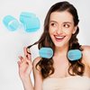 AUEAR, 12 Pack 2.1 Inch Self Grip Hair Rollers Curlers Salon Hair Curler Roller for Medium Hair Bangs Volume DIY Hairstyle Light Blue