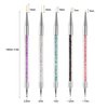AIBEE Nail Art Brushes, 5pcs Nail Liner Brushes Double-Ended Acrylic Nail Brush 5/7/10/12/15mm Nail Art Striping Brushes and Nail Dotting Pens for French Nail Tip